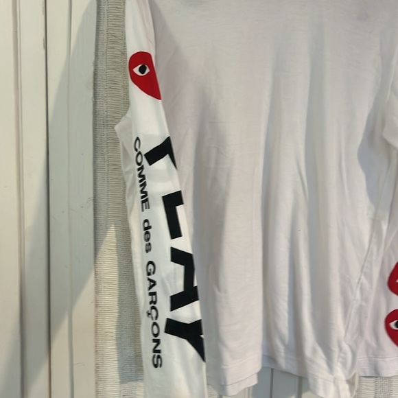PLAY comme des garçons white t shirt with hearts size L - Picture 3 of 6
